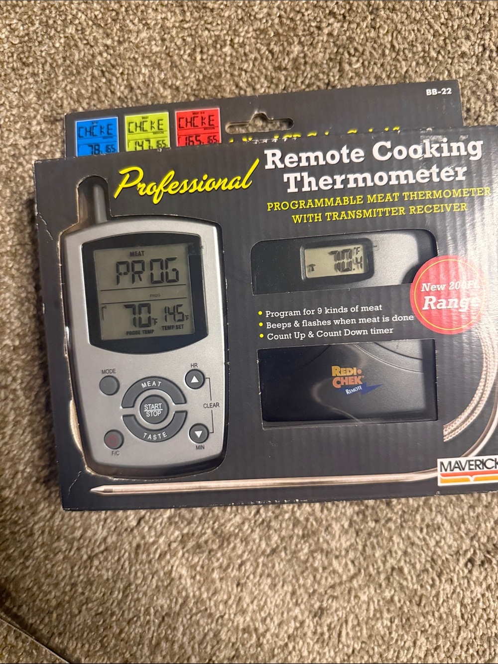 Maverick Professional Remote Cooking Thermometer - Gray/Black